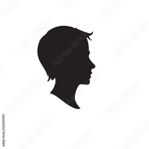 silhouette of a person with a hair vector on white background 