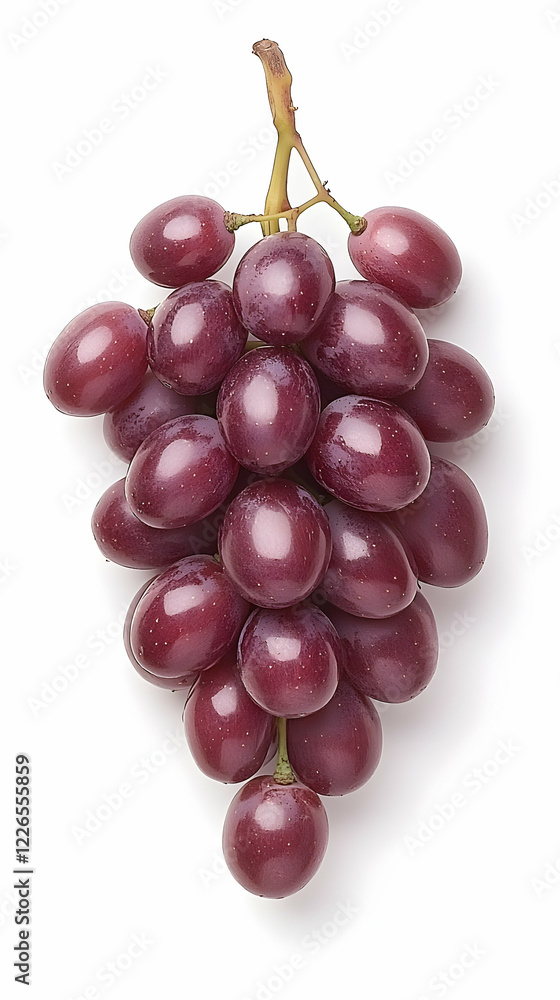 Fototapeta premium Red grapes bunch, studio shot, white background, healthy snack