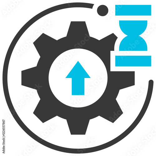 Efficiency Glyph Blue Grey Icon