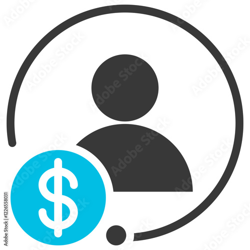 Customer Glyph Blue Grey Icon