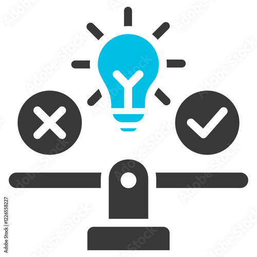 Feasibility Glyph Blue Grey Icon
