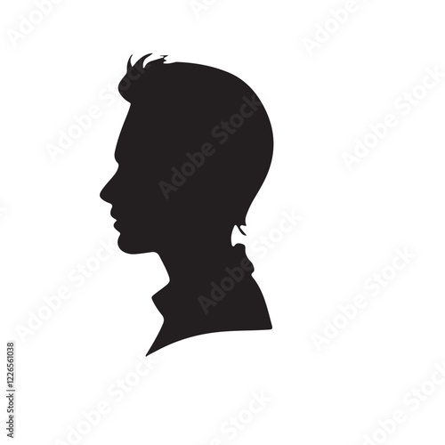 silhouette of a person with a hair vector on white background 