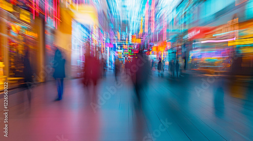 Wallpaper Mural Abstract City Night Blurred Lights Dynamic Urban Scene Vibrant Energy Street Photography Motion Neon Torontodigital.ca