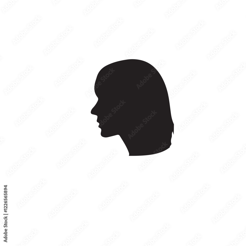 silhouette of a person with a hair vector on white background silhouette of a person with a hair vector on white background