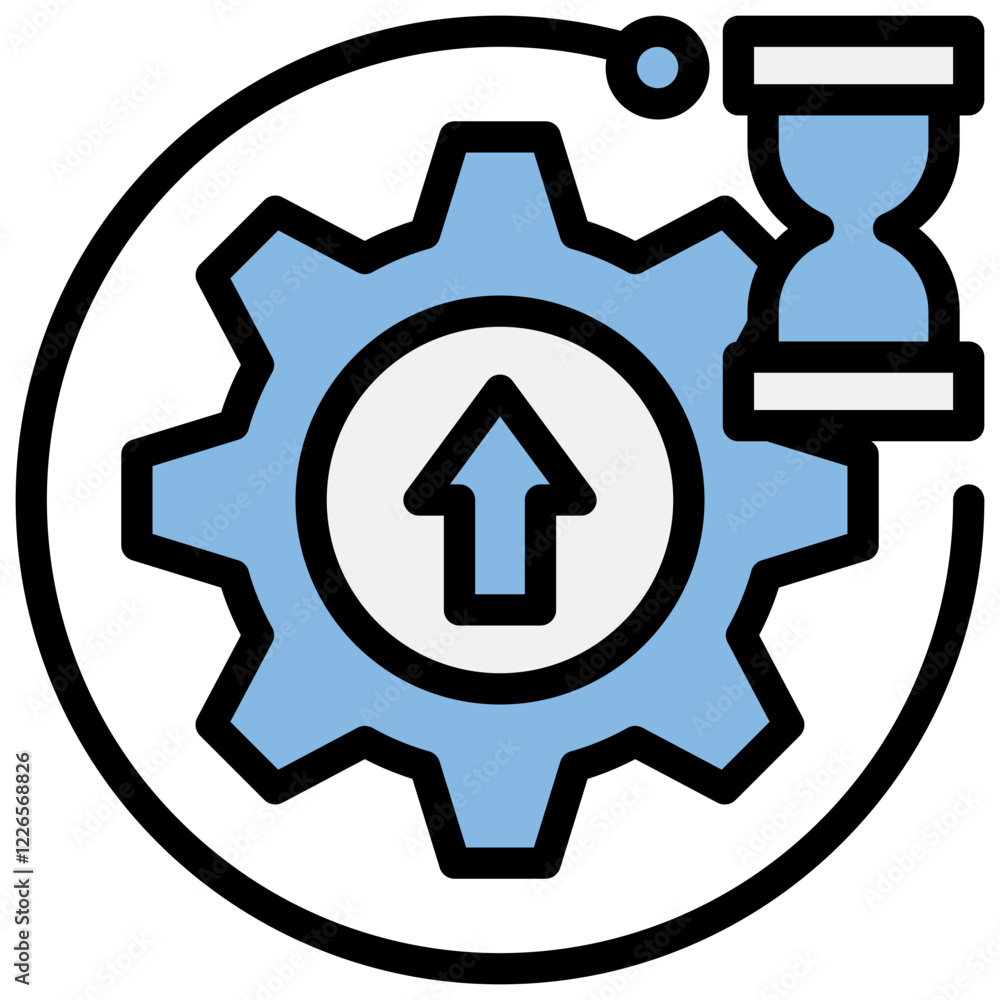 Efficiency Blue Black Icon Efficiency Blue Black Icon