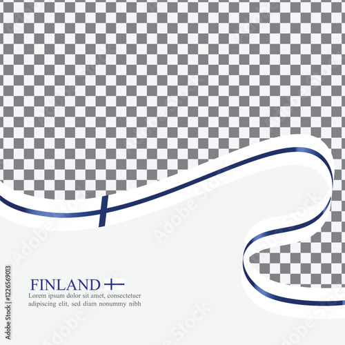 Finland national flag ribbon stock vector