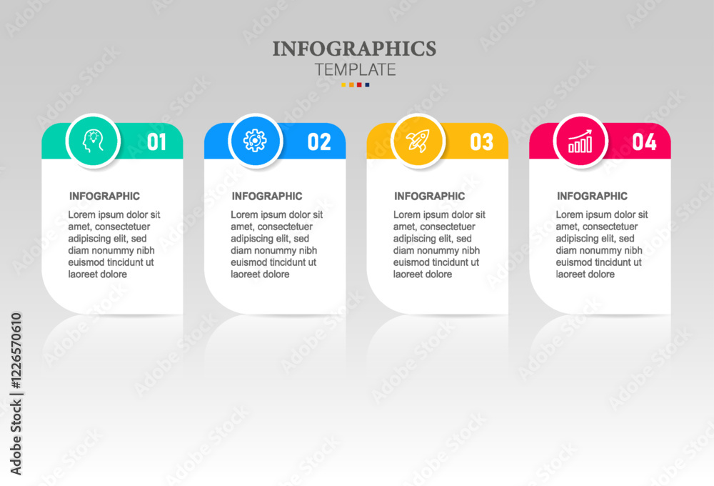 Fototapeta premium Infographic Text box design template with icons and 4 options