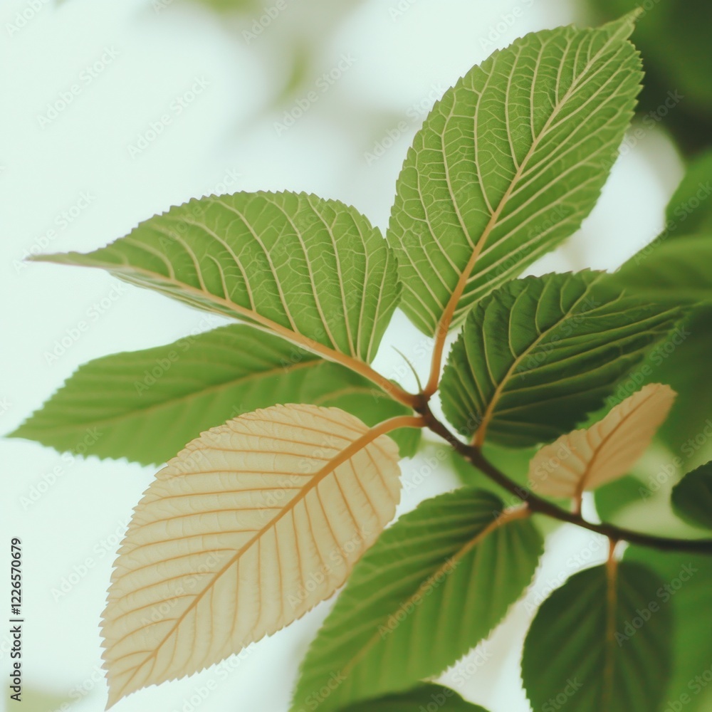 Lush Green Leaves Nature Photography Spring Foliage Botanical Background White Backgro Lush Green Leaves Nature Photography Spring Foliage Botanical Background White Backgro