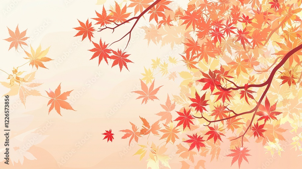 A captivating autumn - themed background featuring a magnificent maple tree. The tree stands tall with its branches adorned with vividly colored maple leaves A captivating autumn - themed background featuring a magnificent maple tree. The tree stands tall with its branches adorned with vividly colored maple leaves