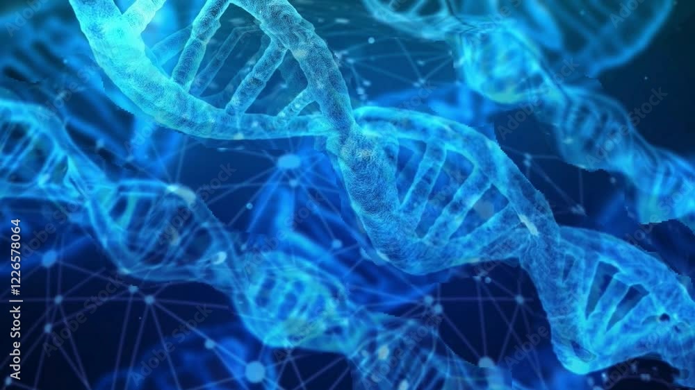 A futuristic animation of a DNA strand, glowing and rotating in a digital space. Suitable for medical, biotech, and genetic research projects. A futuristic animation of a DNA strand, glowing and rotating in a digital space. Suitable for medical, biotech, and genetic research projects.