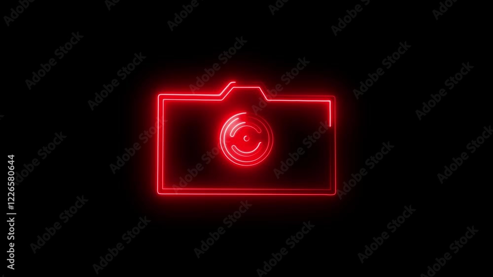 glowing neon camera icon isolated , recording, and film themes. Social media video camera icon for app glowing neon camera icon isolated , recording, and film themes. Social media video camera icon for app