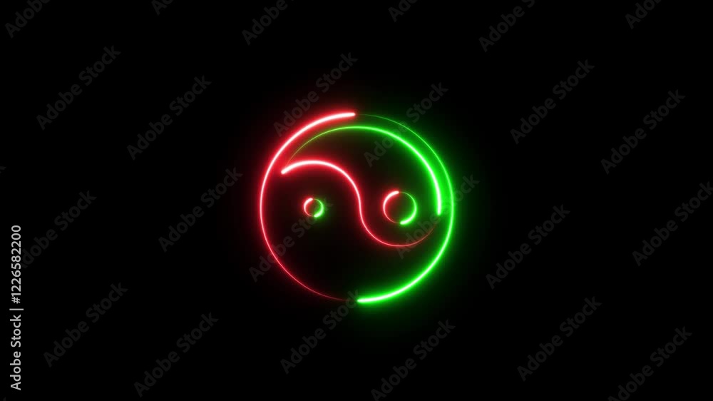 Neon yin yang symbol icon animation Neon yin yang symbol icon animation
