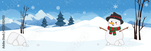 Cute and nice design of Snow Land and interior objects vector design