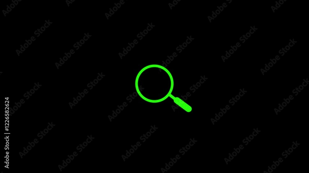Magnifying glass search icon animation on a white background. Magnifying glass search icon animation on a white background.