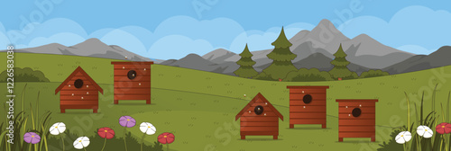 Cute and nice design of Beekeeper interior objects vector design