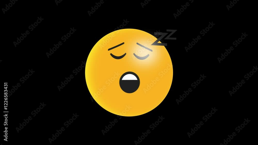 A Sleepy Yellow Emoticon Yawning Softly A Sleepy Yellow Emoticon Yawning Softly