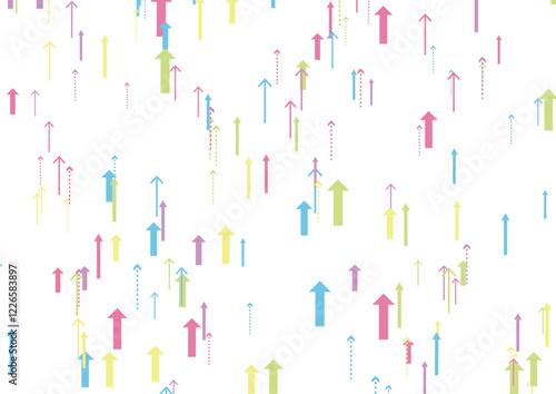 上昇するカラフルな矢印の背景素材