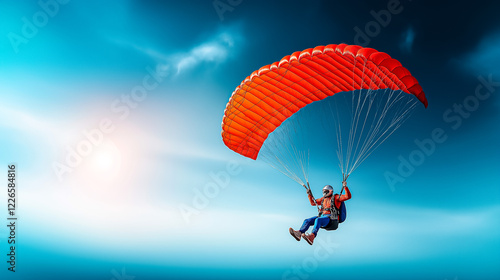 Senior Woman Skydiving and Landing Safely