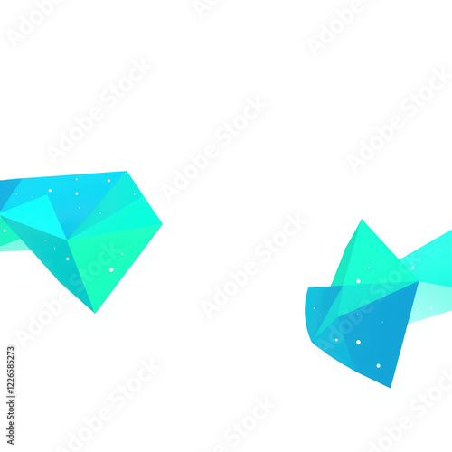 Free Download Geometric shapes in shades of blue and green on a white background featuring small white dots over geometric shapes, artistic texture., optical illusion - GFXLoad