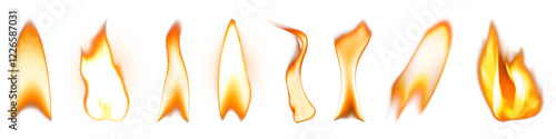 Canvas Print PNG Lighter flame, fire set, transparent background