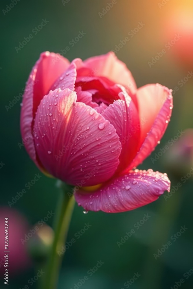 delicate flower petals unfolding in the morning dew , garden, petals delicate flower petals unfolding in the morning dew , garden, petals