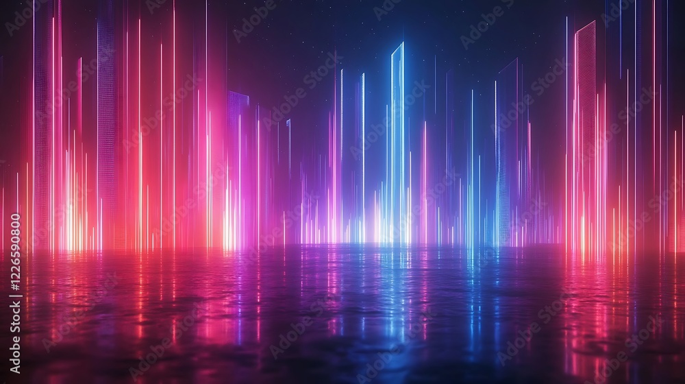 Abstract background with neon glowing light lines Abstract background with neon glowing light lines