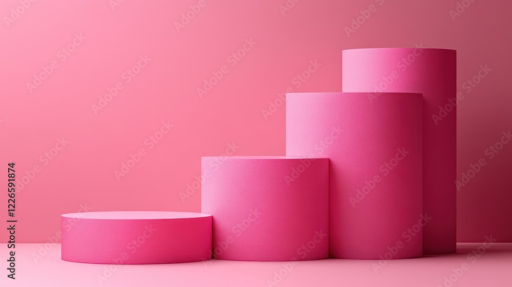 Pink Cylinders Studio Product Display Background Pink Cylinders Studio Product Display Background