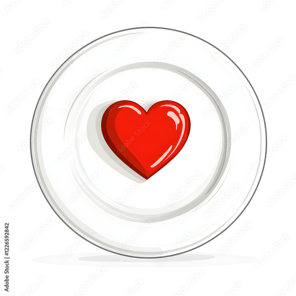 Icon of a meal plate with a heart, representing food donations Icon of a meal plate with a heart, representing food donations