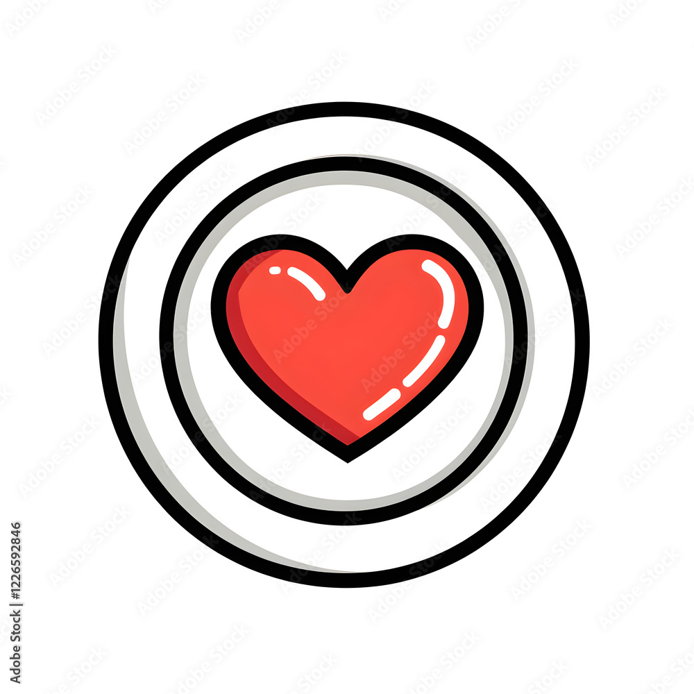 Icon of a meal plate with a heart, representing food donations Icon of a meal plate with a heart, representing food donations