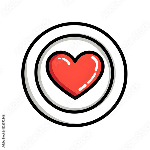 Icon of a meal plate with a heart, representing food donations photo