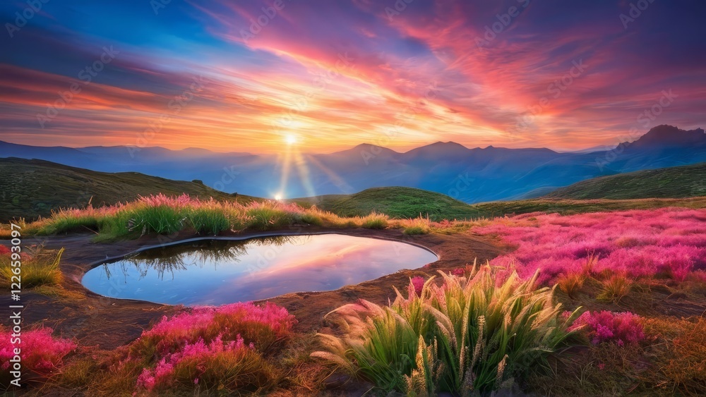 Fototapeta premium sunset in the mountains