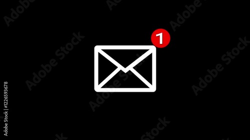 message icon animation. white color message box icon message animation. New message. Mail inbox notification icon animation 