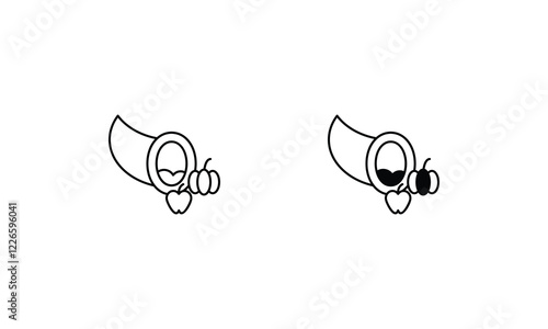 Cornucopia icon set line and glyph vector illustration