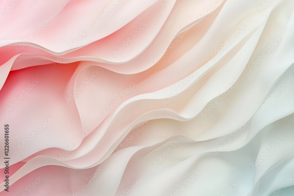 Soft, flowing fabric with gentle pink and white hues, creating a serene and elegant background Soft, flowing fabric with gentle pink and white hues, creating a serene and elegant background