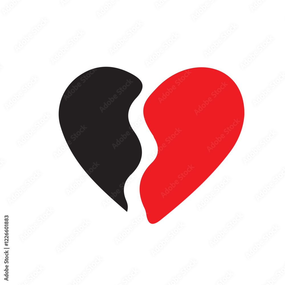 Broken heart love vector icon. heart pulse icon, heartbeat icon vector Various simple black and red vector heart love icon. Vector illustration EPS 10 Broken heart love vector icon. heart pulse icon, heartbeat icon vector Various simple black and red vector heart love icon. Vector illustration EPS 10