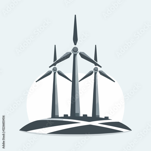 Wind turbine vector illustration
