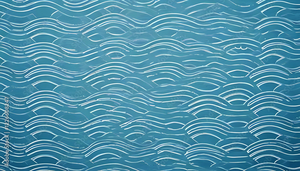 浮世絵風和風伝統紋イメージ水波模様テクスチャ 浮世絵風和風伝統紋イメージ水波模様テクスチャ
