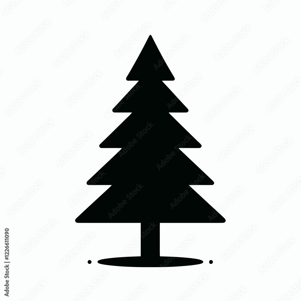 Christmas Tree Silhouette in black on a white background Christmas Tree Silhouette in black on a white background