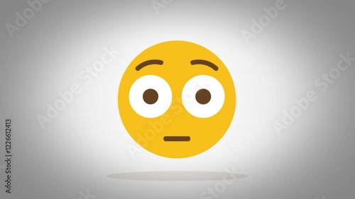 Disheartened Expressions, 4K Loop Animation of a Disappointed Face Emoji on a Clean White Background