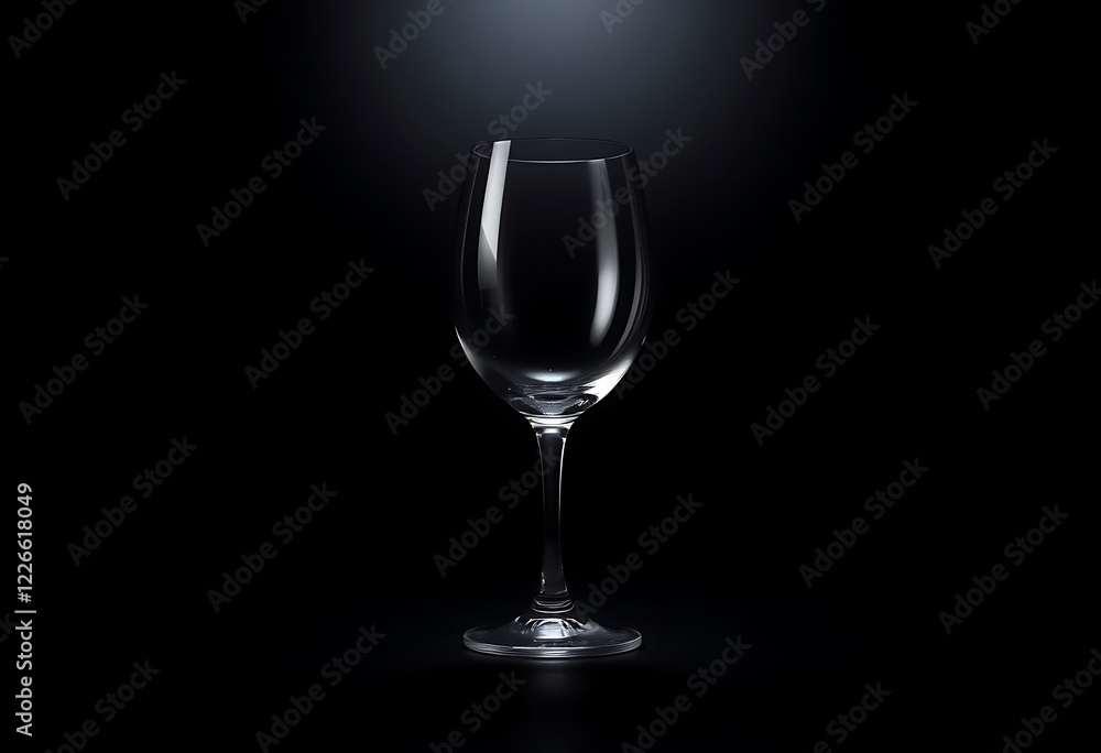 Elegant Empty Wine Glass: Dark Minimalist Still Life Elegant Empty Wine Glass: Dark Minimalist Still Life