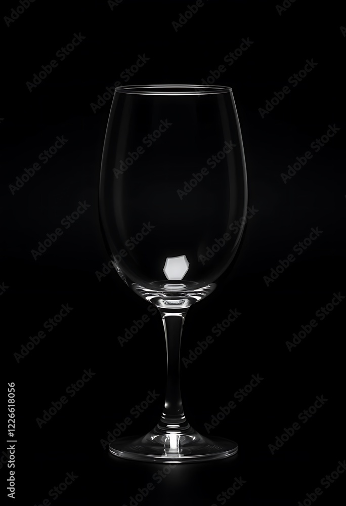 Elegant Empty Wine Glass: A Dramatic Black and White Still Life Elegant Empty Wine Glass: A Dramatic Black and White Still Life