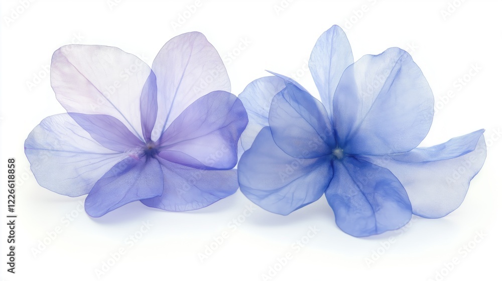Obraz premium Surreal Blue Flowers in Minimalist Composition, Evoking Tranquility and Natural Elegance