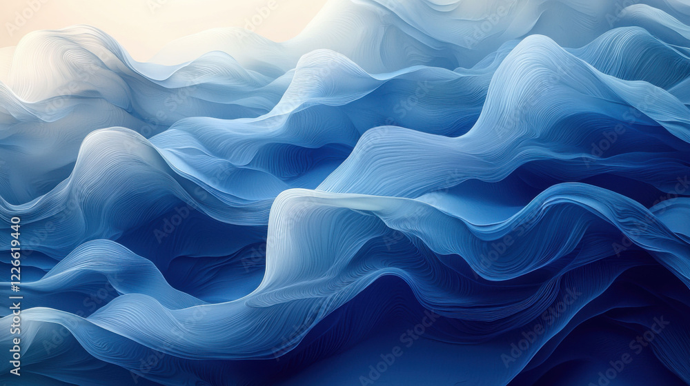 Obraz premium Abstract gradient background in blue tones evokes calmness and depth