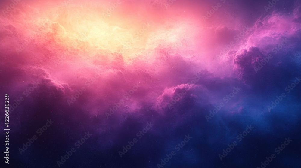 Obraz premium Vibrant purple and pink clouds create dreamy cosmic background