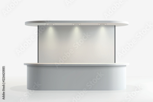 Modern Trade Show Booth with Overhead Lights