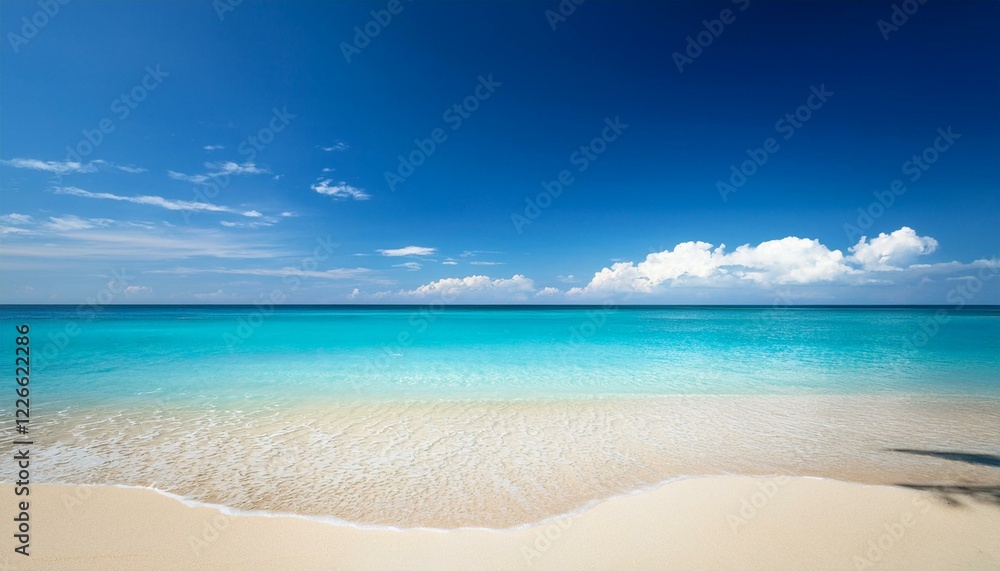 Beautiful tropical beach with palm trees, sunset beach seascape, design template for travel banner. Beautiful tropical beach with palm trees, sunset beach seascape, design template for travel banner.