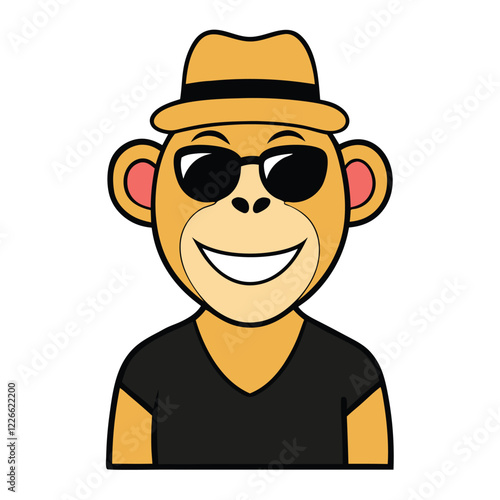 Funny monkey vector art illustration