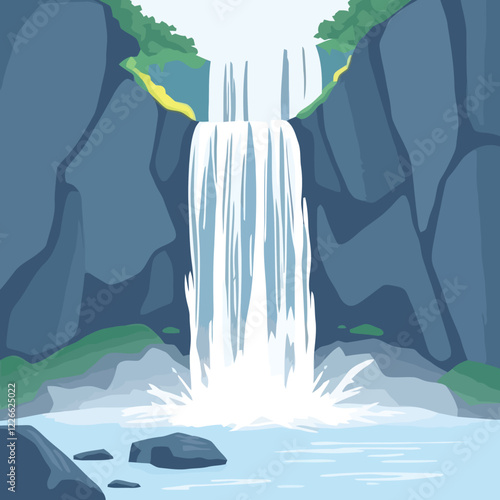 Mountain  with river