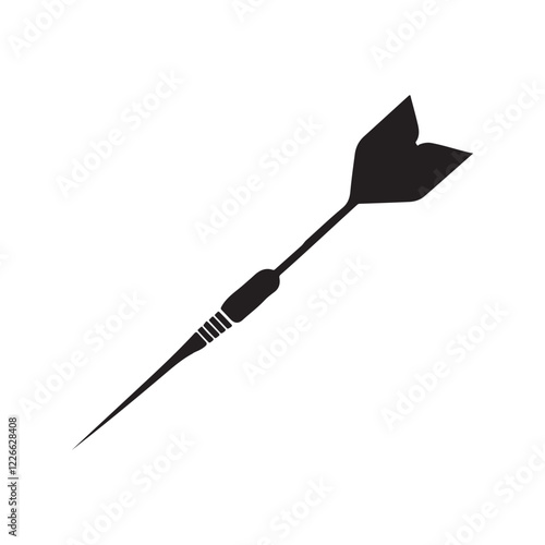 Vintage style throwing dart in vector silhouette