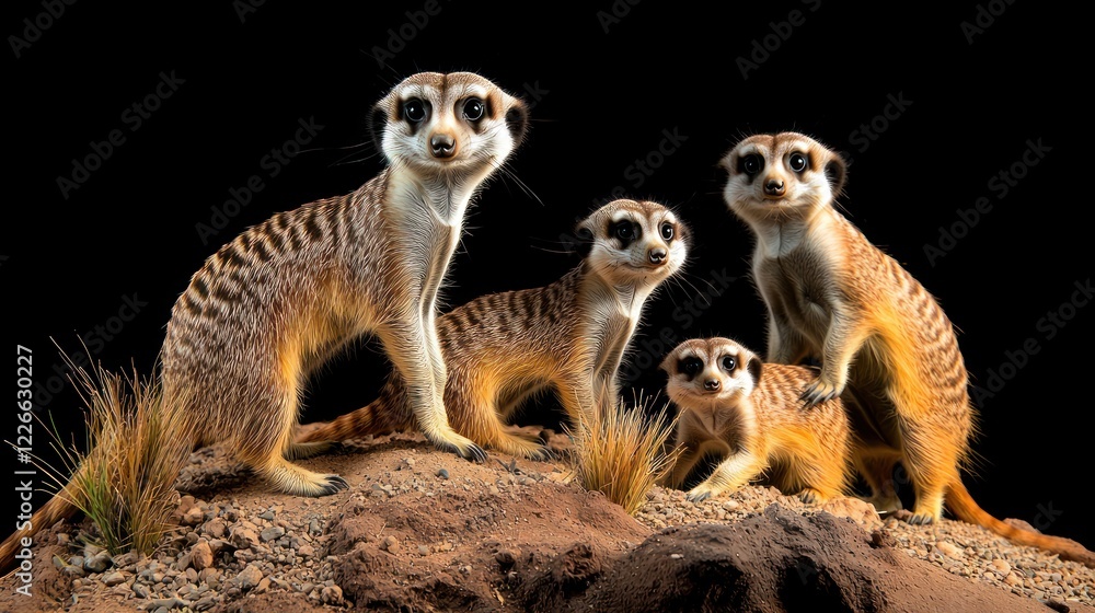 Fototapeta premium Alert Meerkat Family